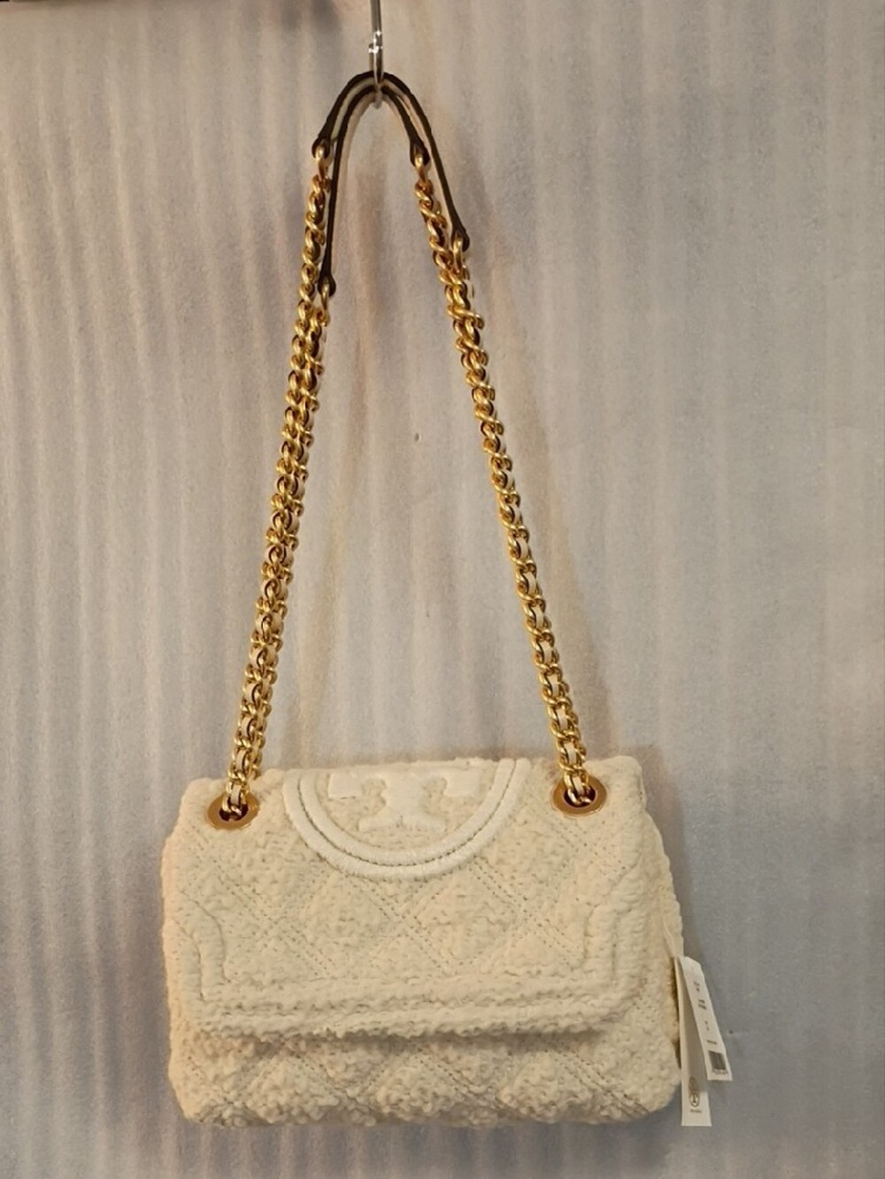 Tory Burch Fleming Boucle Shoulder Bag with Gold Chain NWT